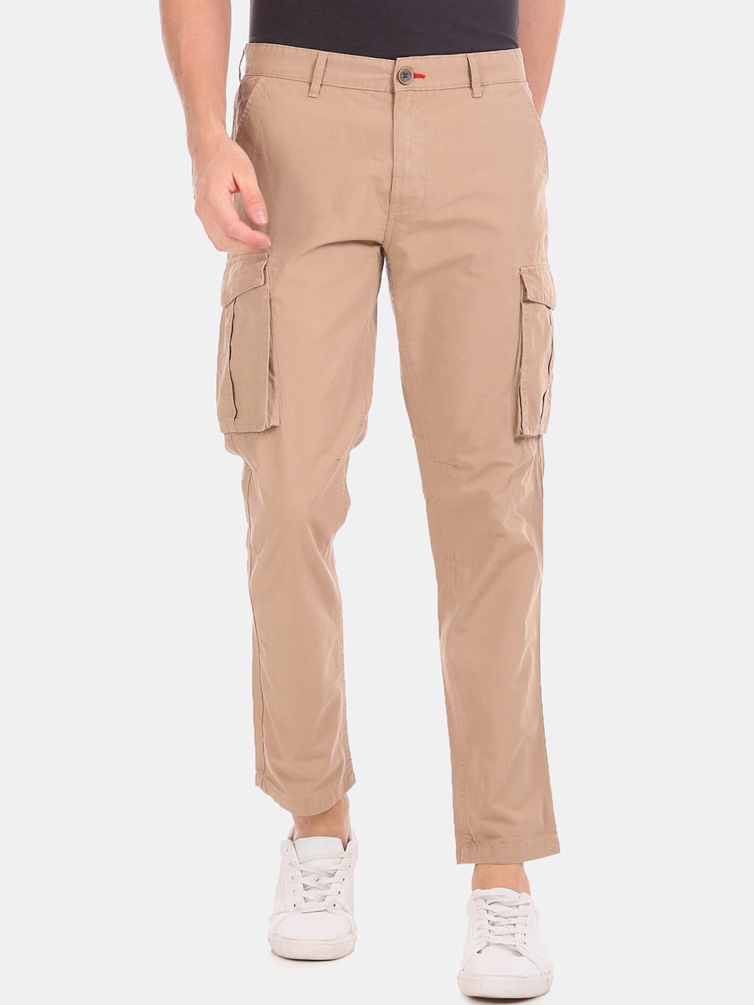 

Cherokee Men Khaki Regular Fit Solid Cargos