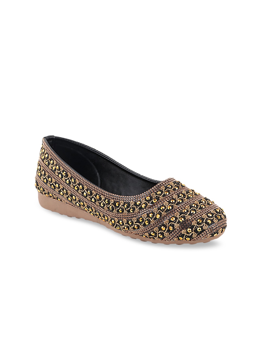 

Shoetopia Women Copper-Toned Embellished Ballerinas