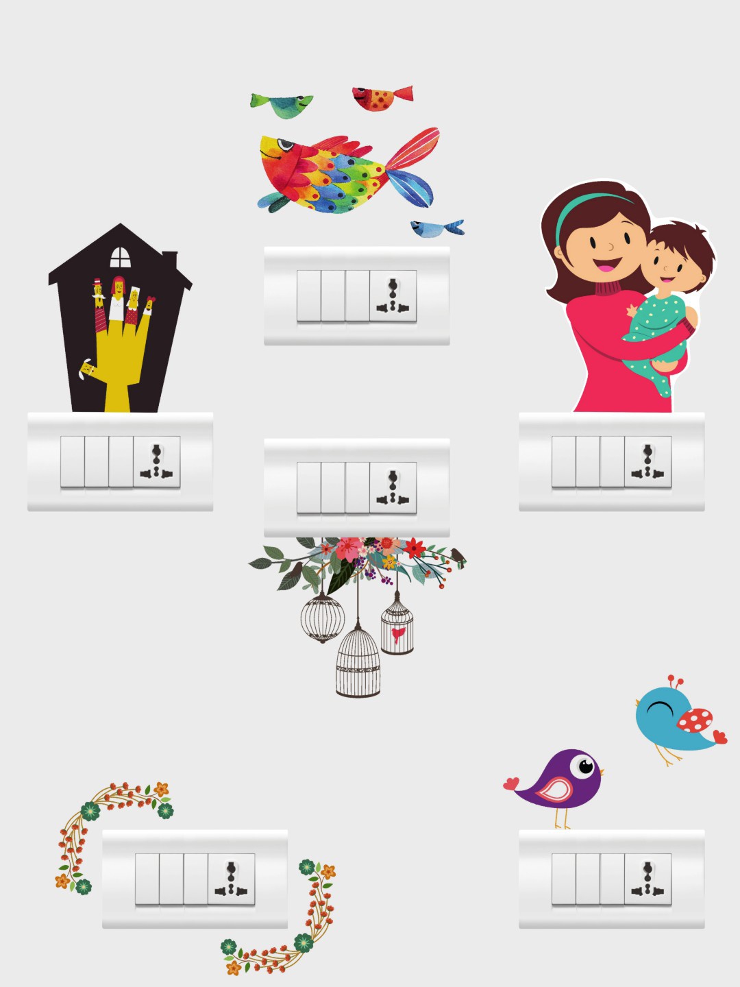 

rawpockets Color Combo Wall Stickers, Multi