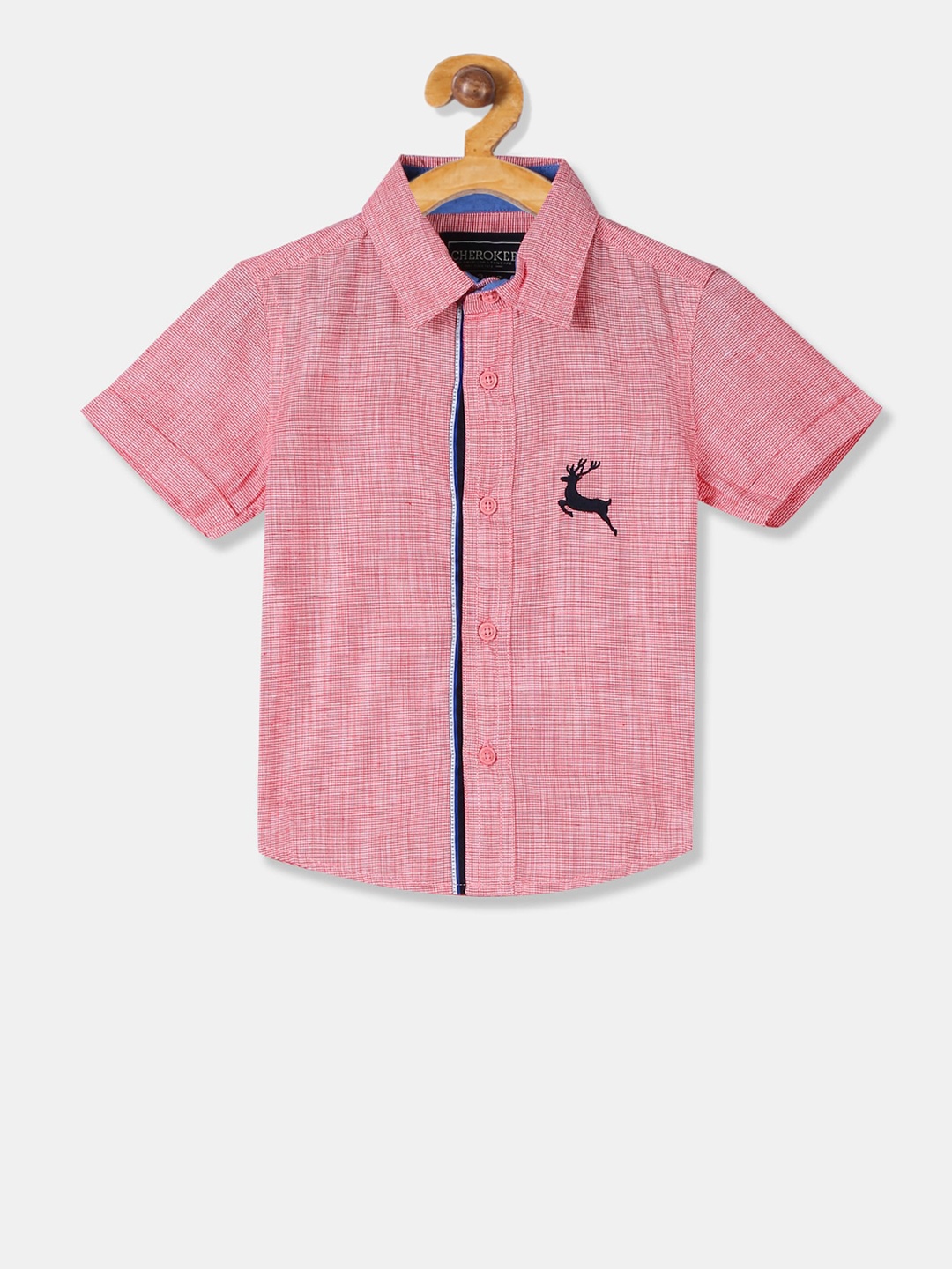 

Cherokee Boys Coral Regular Fit Solid Casual Shirt