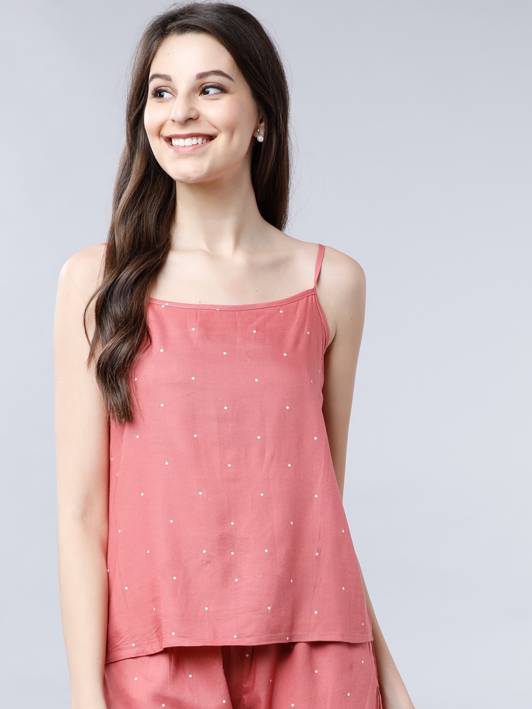 

Tokyo Talkies Mauve & White Regular Top