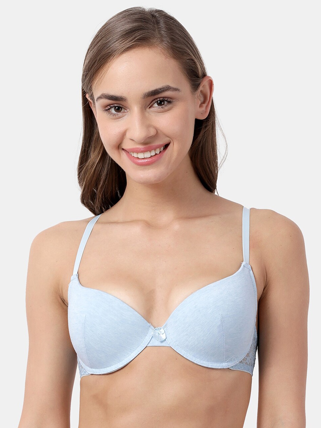 

Susie Blue Solid Under-Wired Lightly Padded Plunge Bra SQ10075