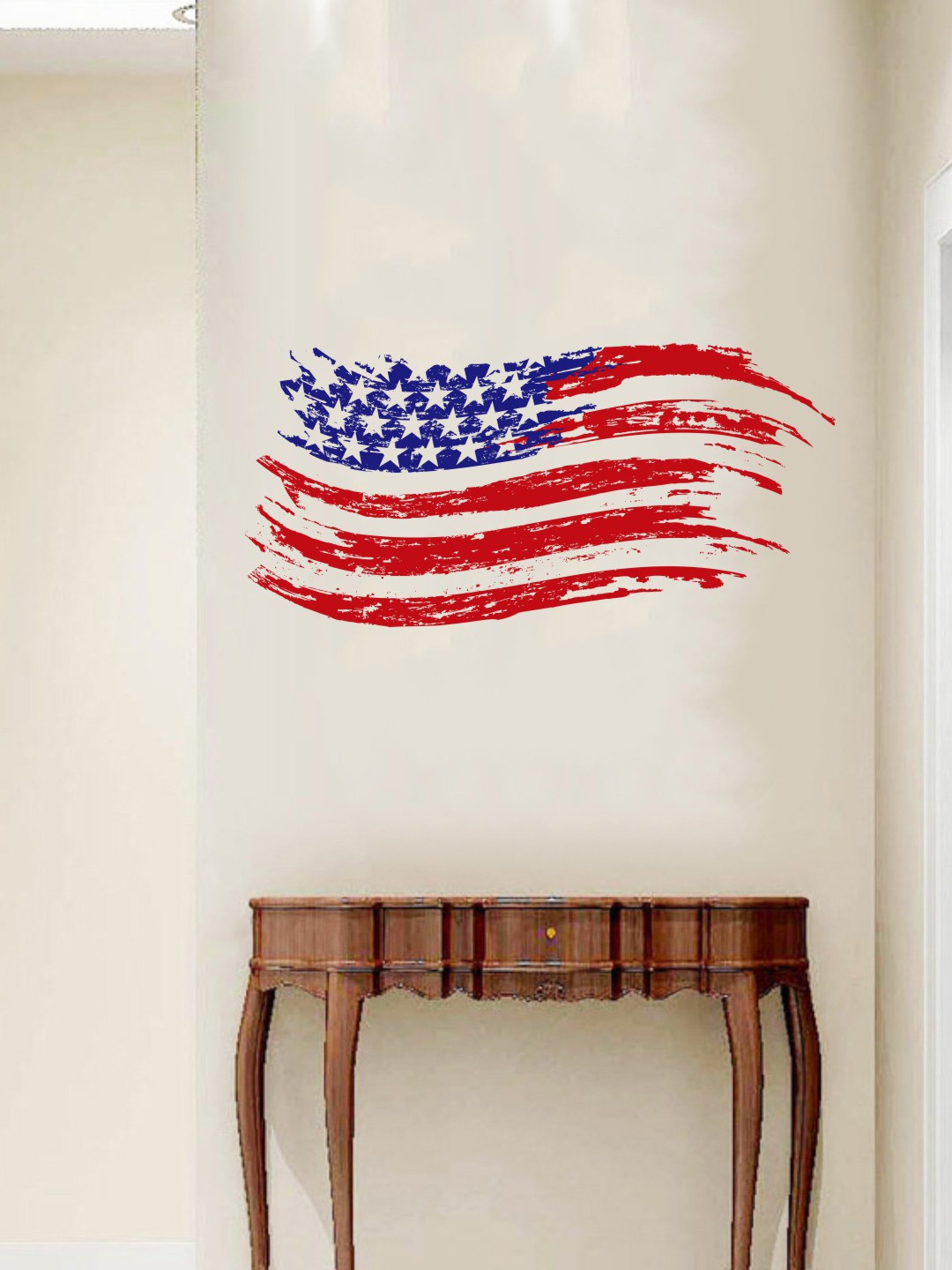 

rawpockets Blue & Red USA Flag Wall Stickers, Black