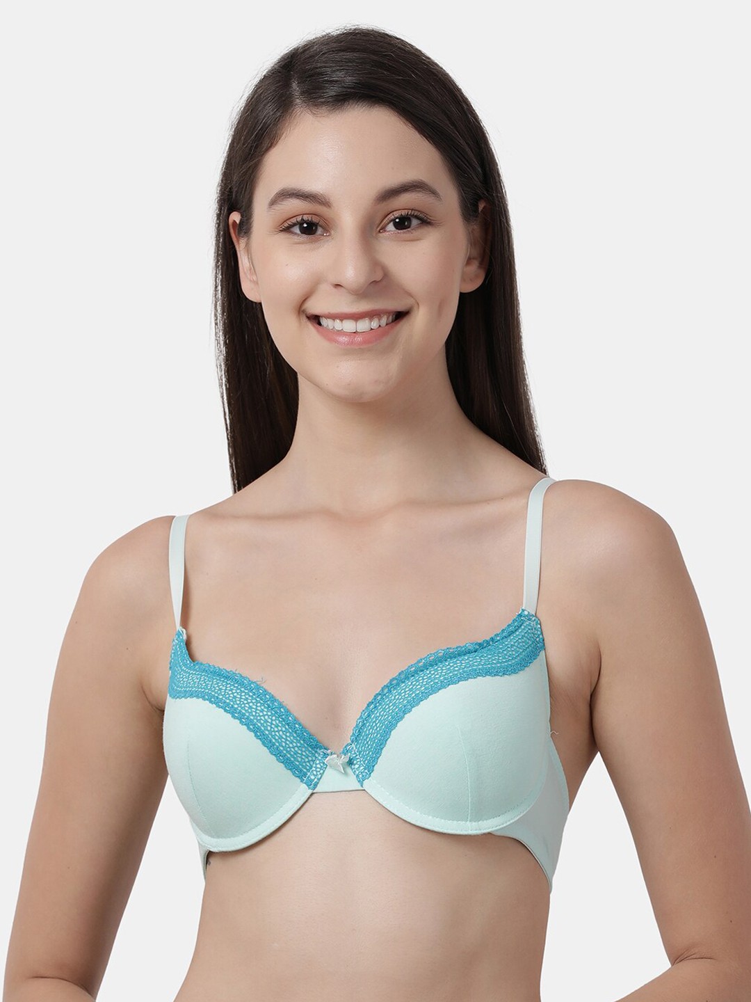 

Susie Blue Lace Under-Wired Lightly Padded Plunge Bra SQ10083