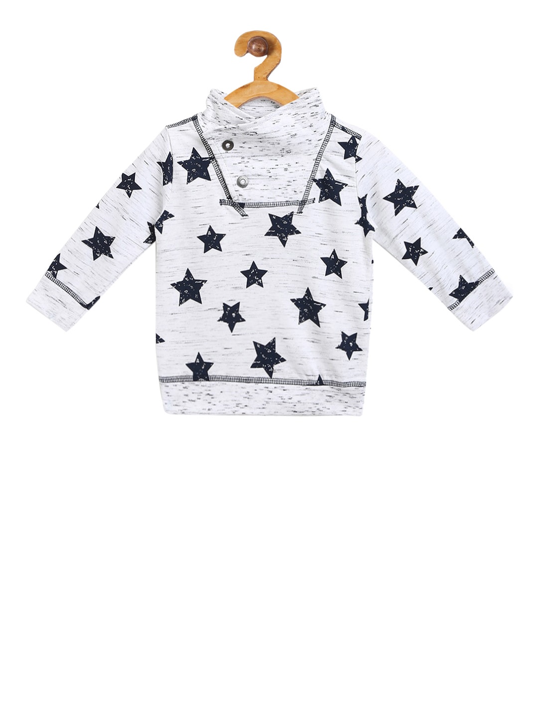

Nauti Nati Boys Grey & Navy Blue Printed Sweatshirt