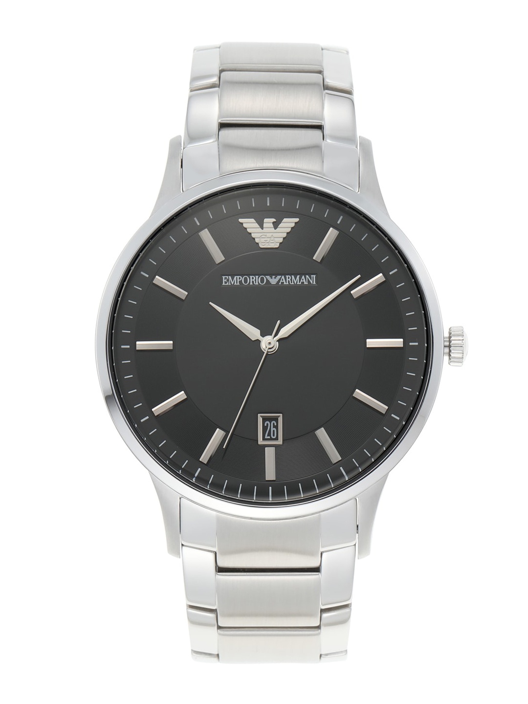 

Emporio Armani Men Silver-Toned & Black Analogue Watch AR11181