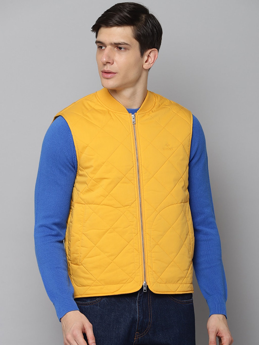 

GANT Men Yellow Colourblocked Quilted Jacket