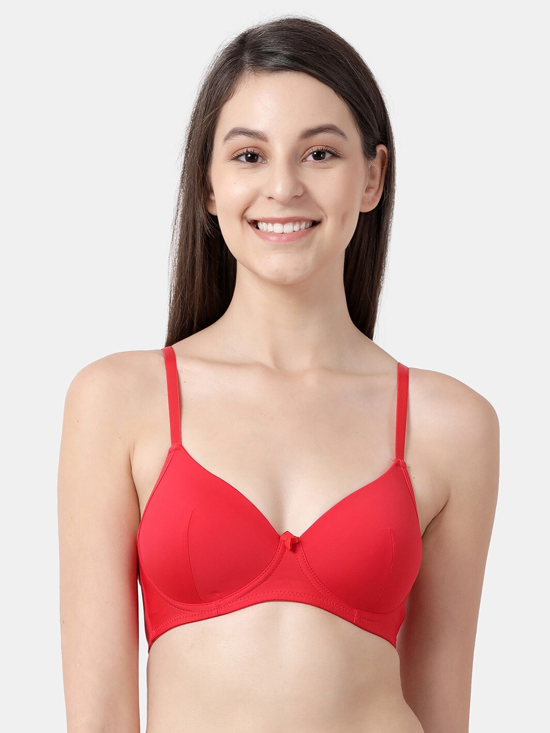 

Susie Women Red Solid Lightly Padded Wireless Everyday Bra SQ1097-Red