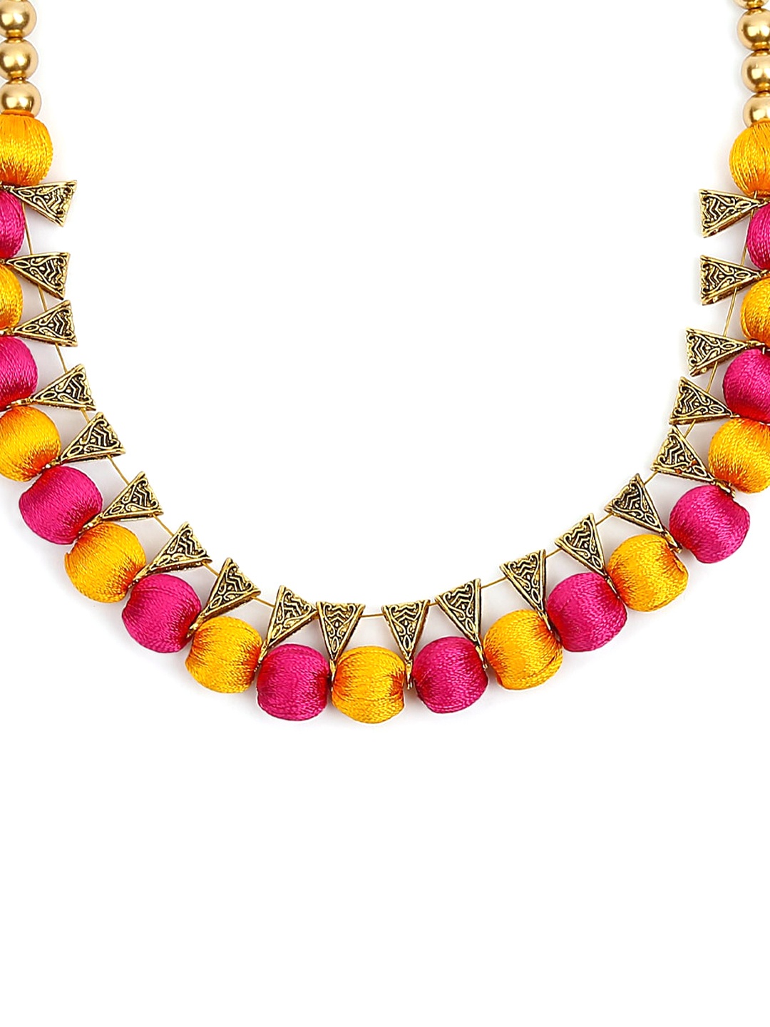 

AKSHARA Women Pink Handcrafted Choker Necklace