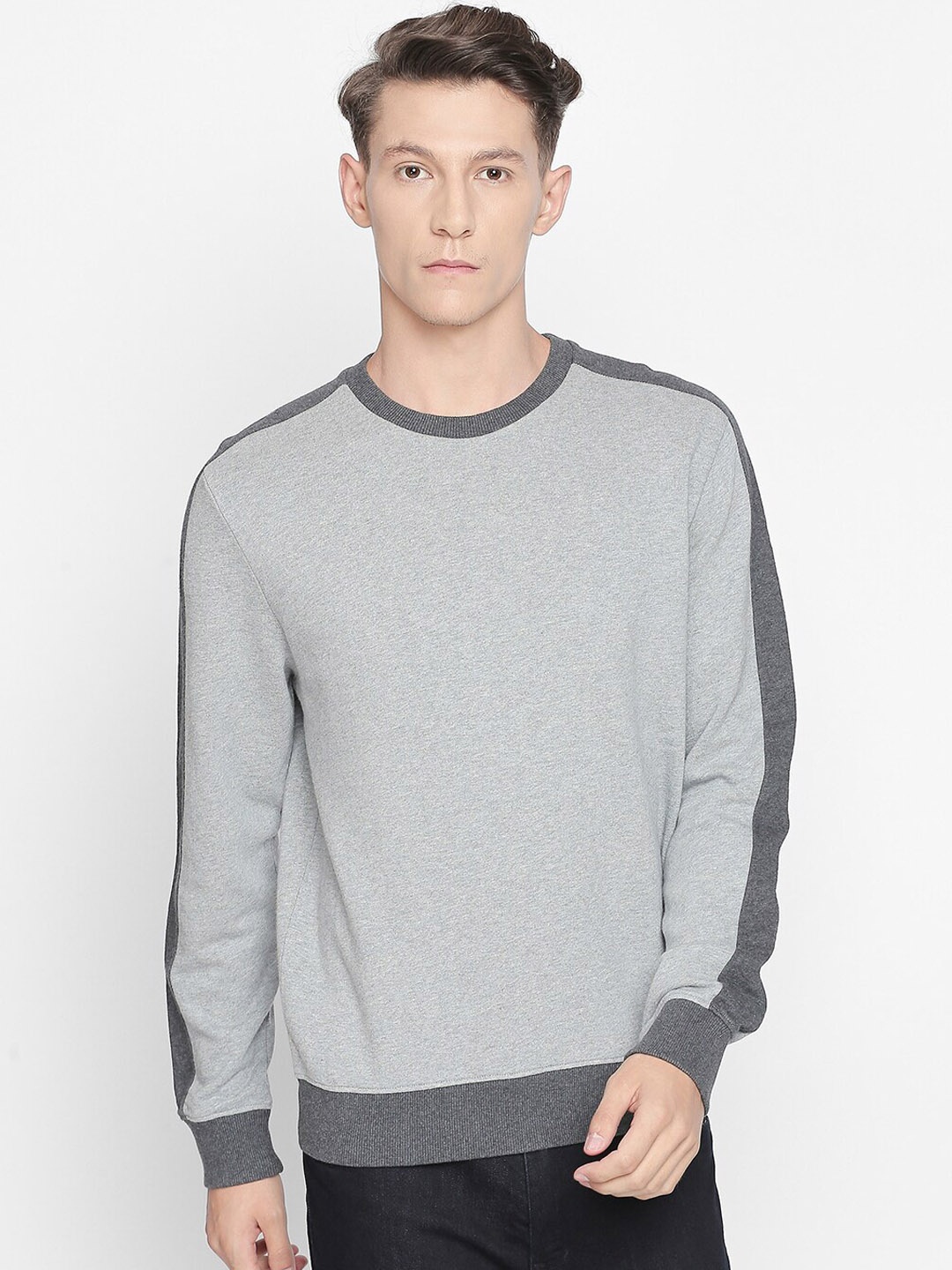 

Basics Men Grey Colourblocked Lightweight Sporty Jacket