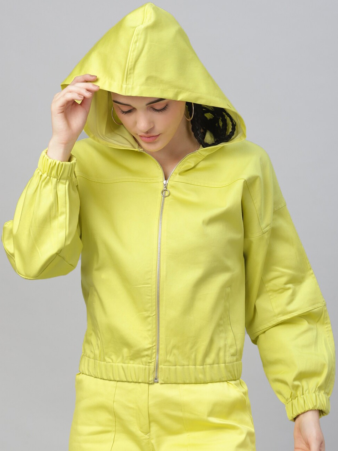 

Athena Women Lime Green Solid Tailored Jacket