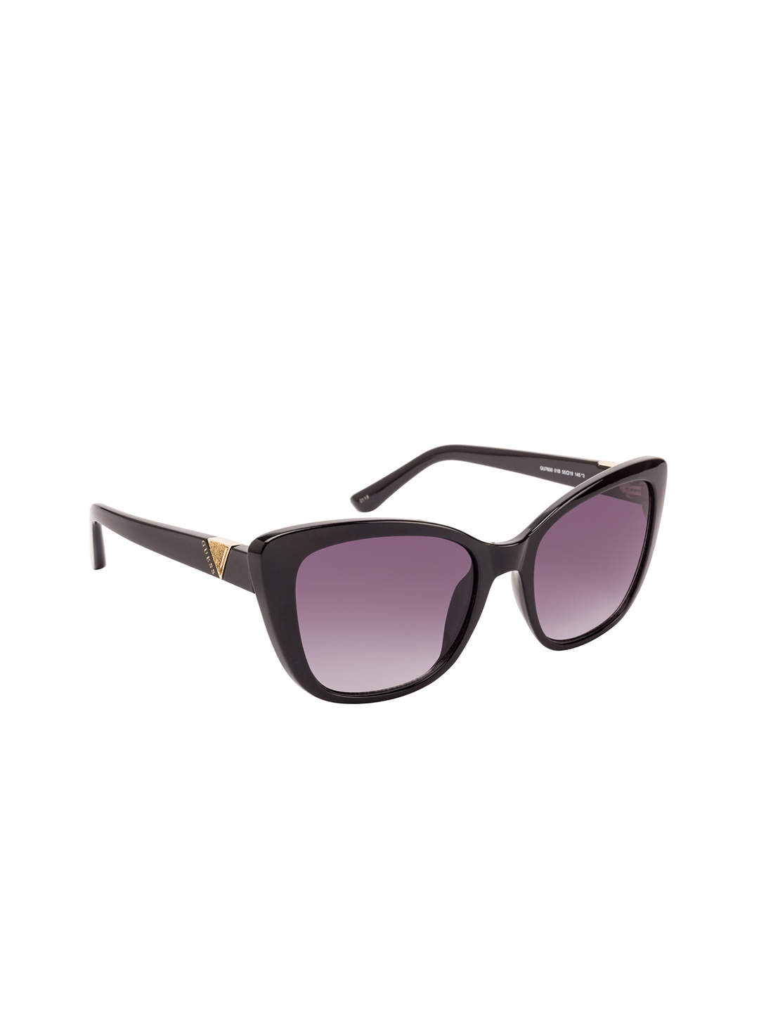 

GUESS Men Black Cat-eye Sunglass with Smoke Lens GU7600 55 01B