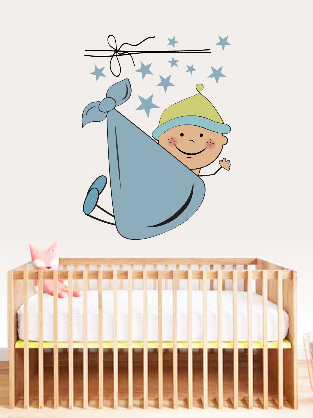 

rawpockets Multicolored Hanging Baby Wall Stickers, Multi