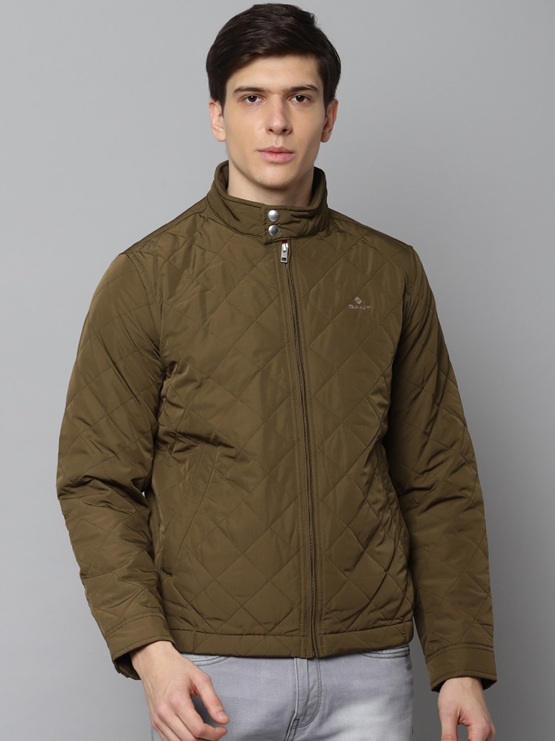 

GANT Men Brown Solid Quilted Jacket