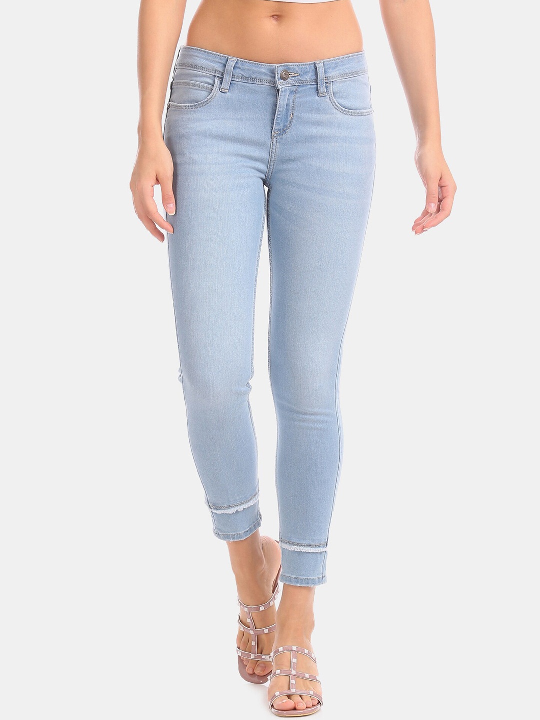 

Cherokee Women Blue Slim Fit Mid-Rise Clean Look Stretchable Jeans
