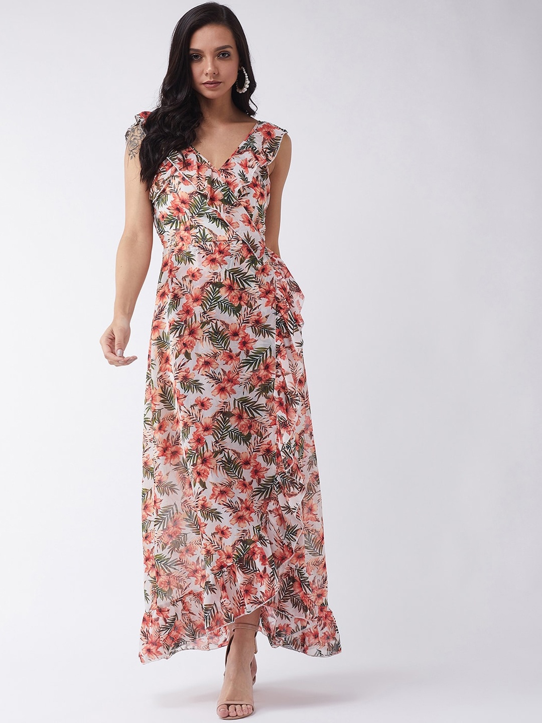 

MAGRE Women White Printed Maxi Dress