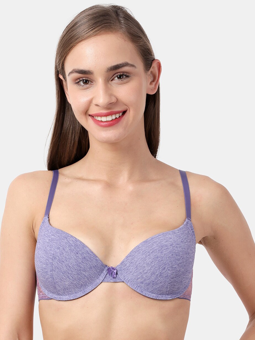 

Susie Purple Solid Under-Wired Lightly Padded Plunge Bra SQ10074-PurpleMelange