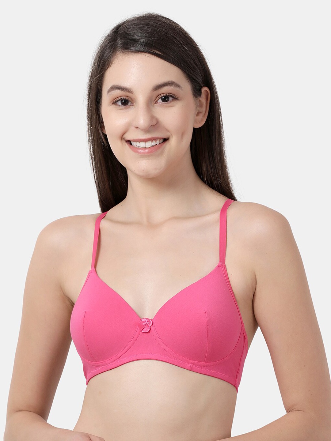 

Susie Pink Solid Non-Wired Lightly Padded Everyday Bra SQ1094