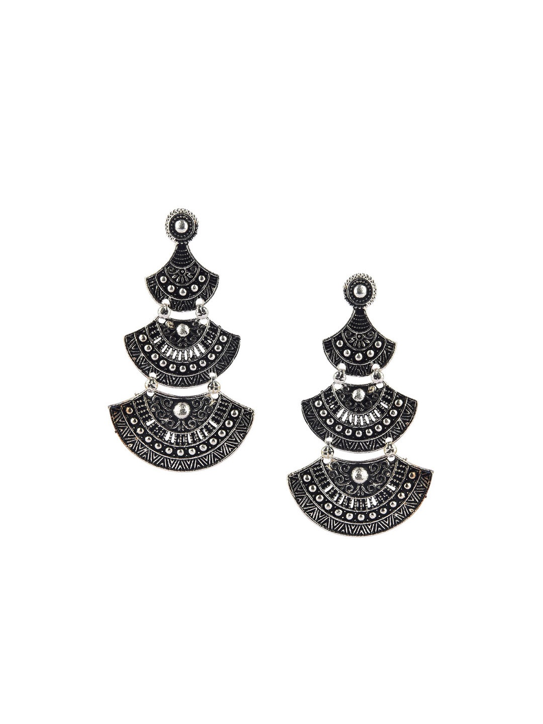 

DESI COLOUR Silver-Toned Classic Drop Earrings