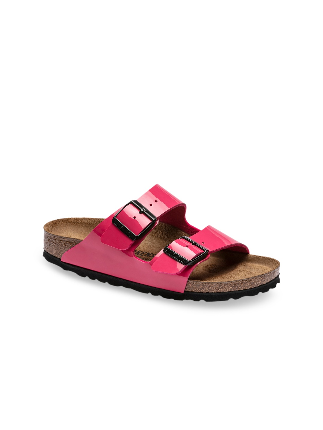 

Birkenstock Women Pink Solid Arizona Narrow Width Flats
