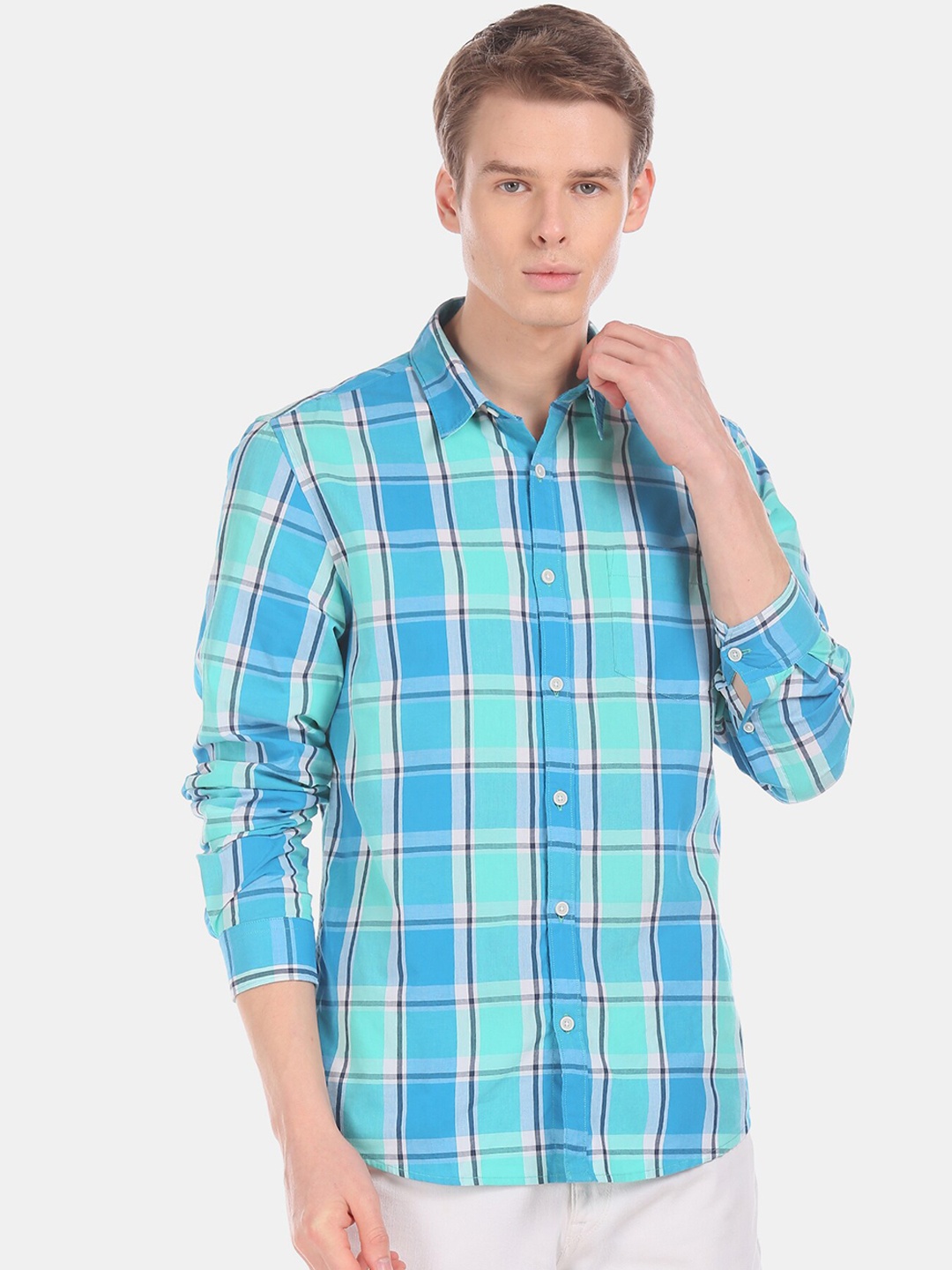 

Ruggers Men Multicoloured Regular Fit Checked Casual Shirt, Multi