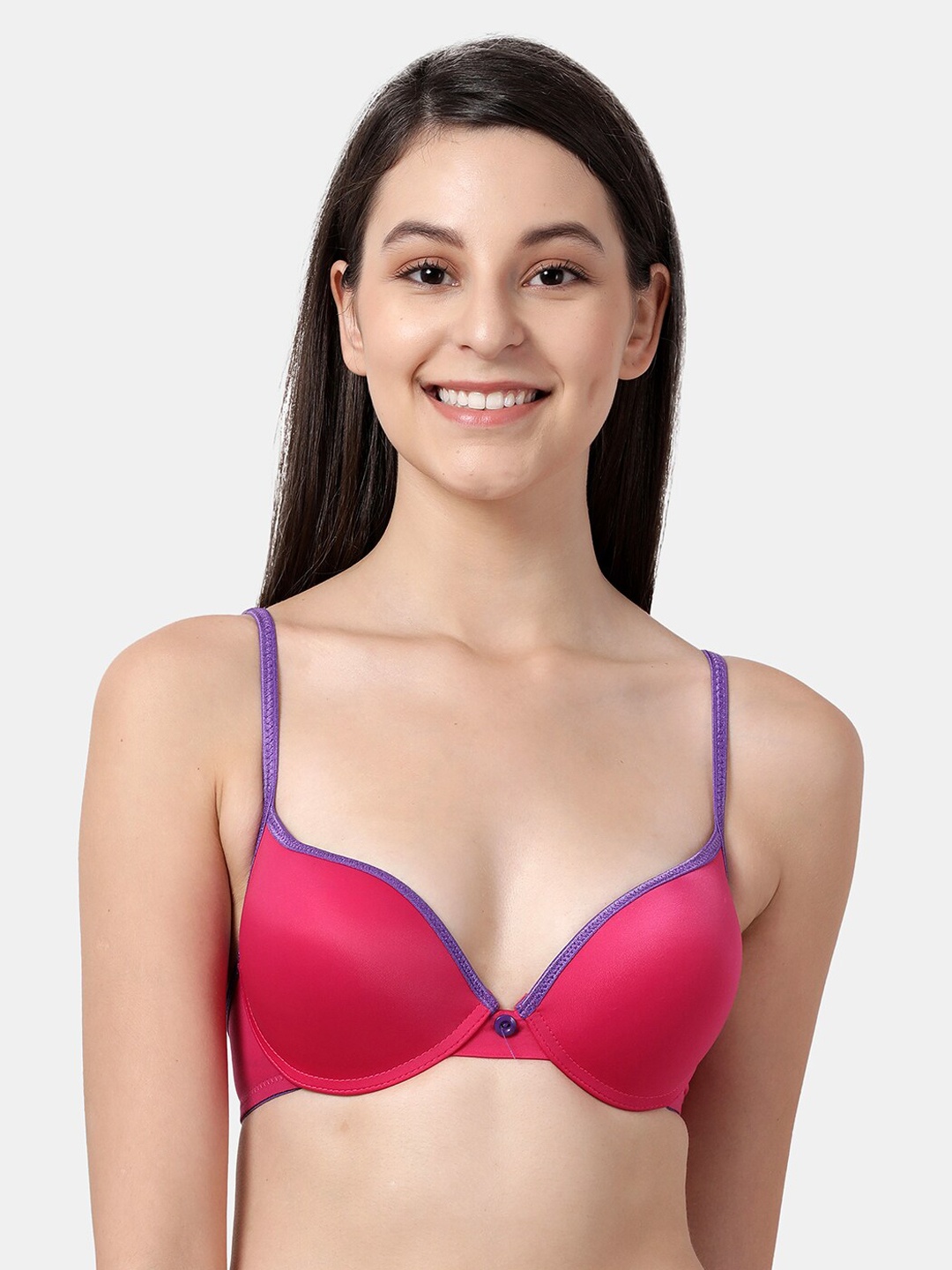 

Susie Pink Solid Underwired Heavily Padded Push-Up Bra SC077
