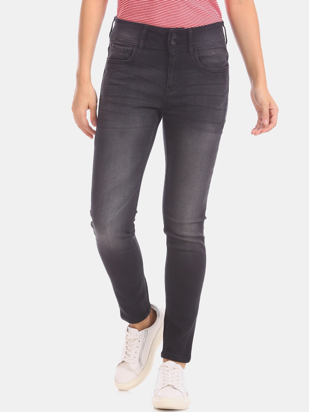 

Cherokee Women Black Slim Fit Mid-Rise Clean Look Stretchable Jeans