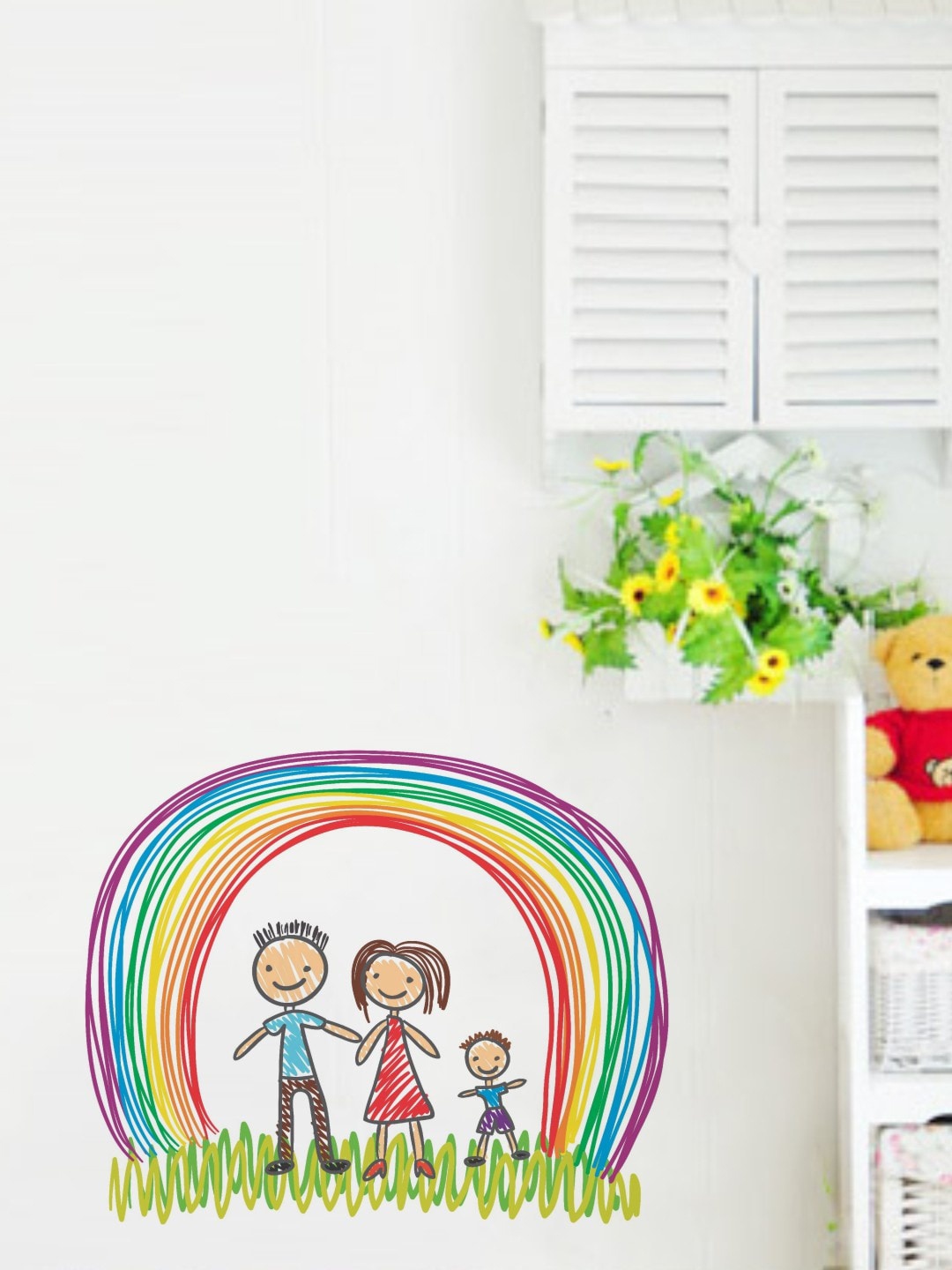 

rawpockets Multi Coloured Family Sketch Wall Stickers