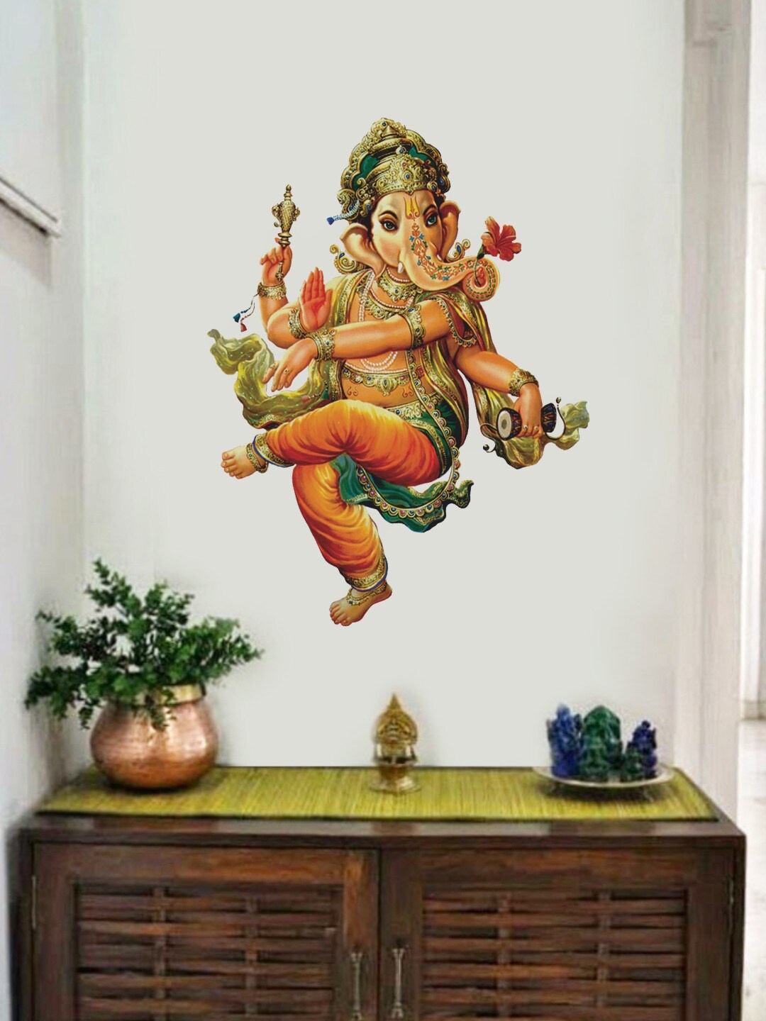 

rawpockets Multicolored Lord Ganesha Wall Stickers, Multi