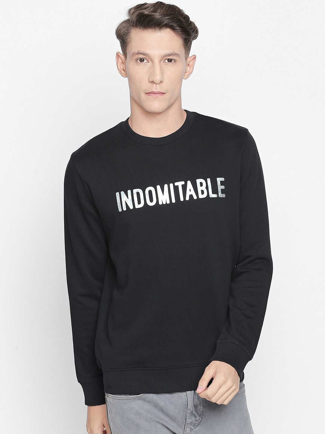 

Basics Men Black Printed Sweatshirt