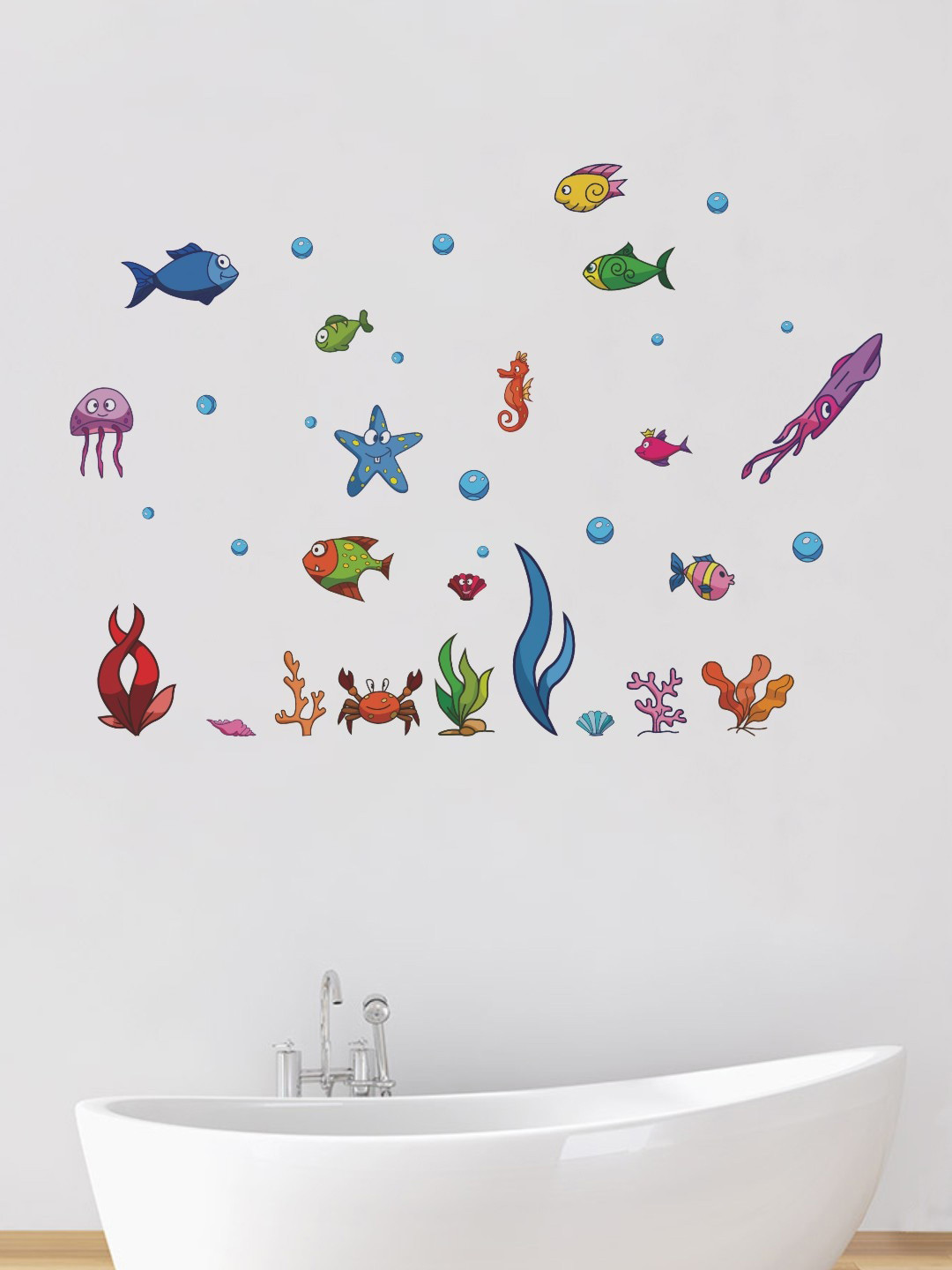 

rawpockets Multicolored Underwater Wall Stickers, Multi