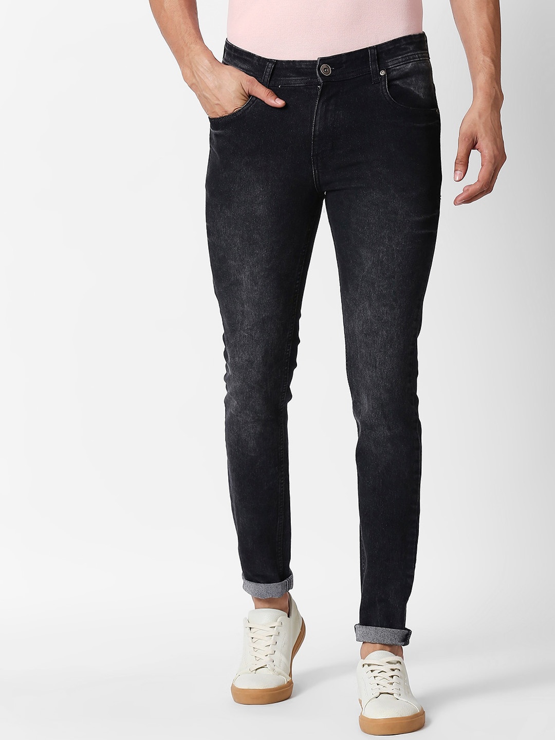 

High Star Men Black Slim Fit Mid-Rise Clean Look Stretchable Jeans