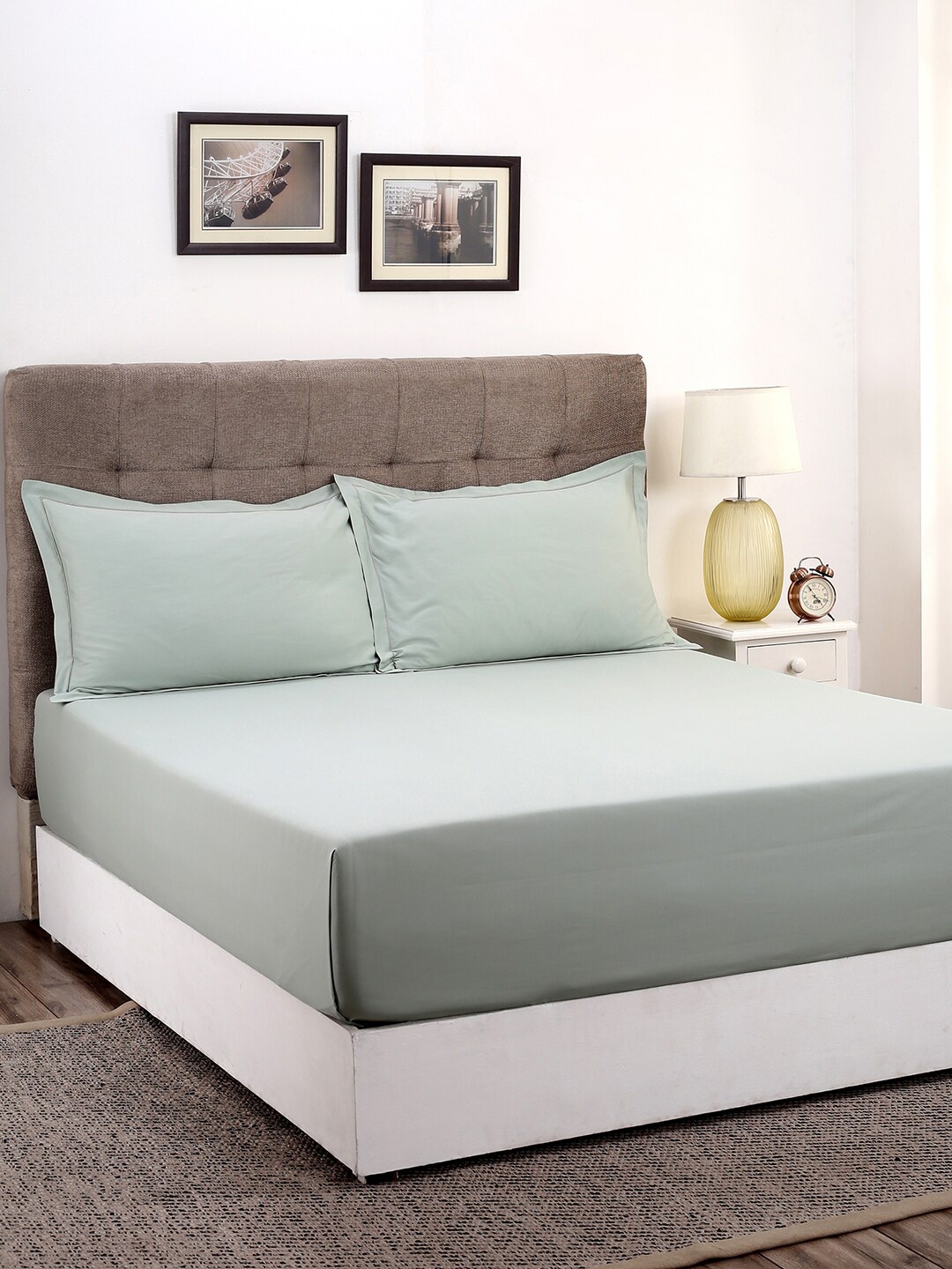 

MASPAR Green Solid 400TC 1 King Bedsheet with 2 Pillow Covers