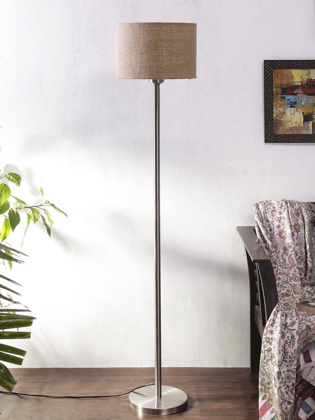 

Devansh Beige & Silver-Toned Solid Contemporary Club Lamp