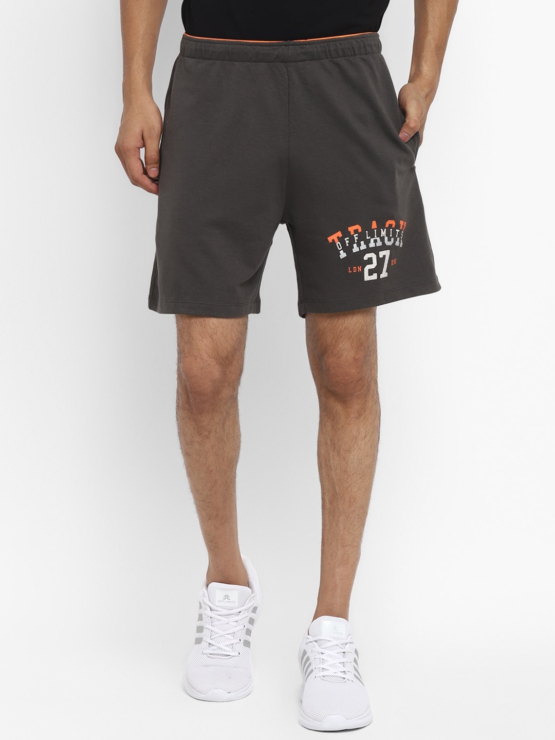 OFF LIMITS Men Grey Solid Regular Fit Sports Shorts