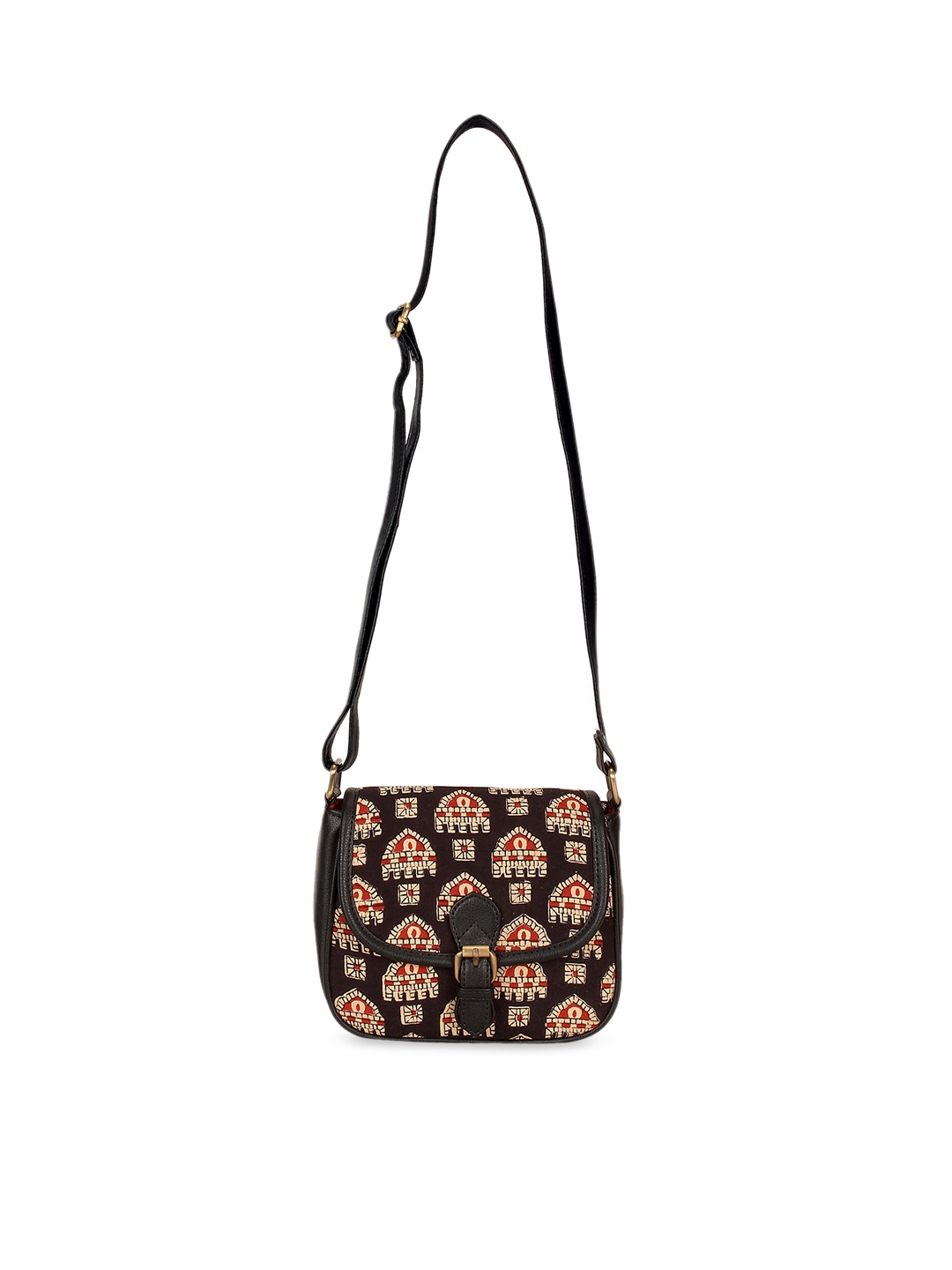

ZAREGARE Black & Red Printed Sling Bag