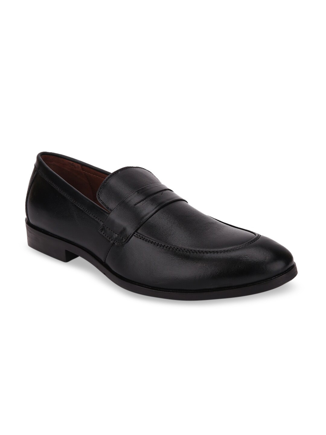 

LOUIS STITCH Men Black Mocassins Italian Leather Formal Shoes