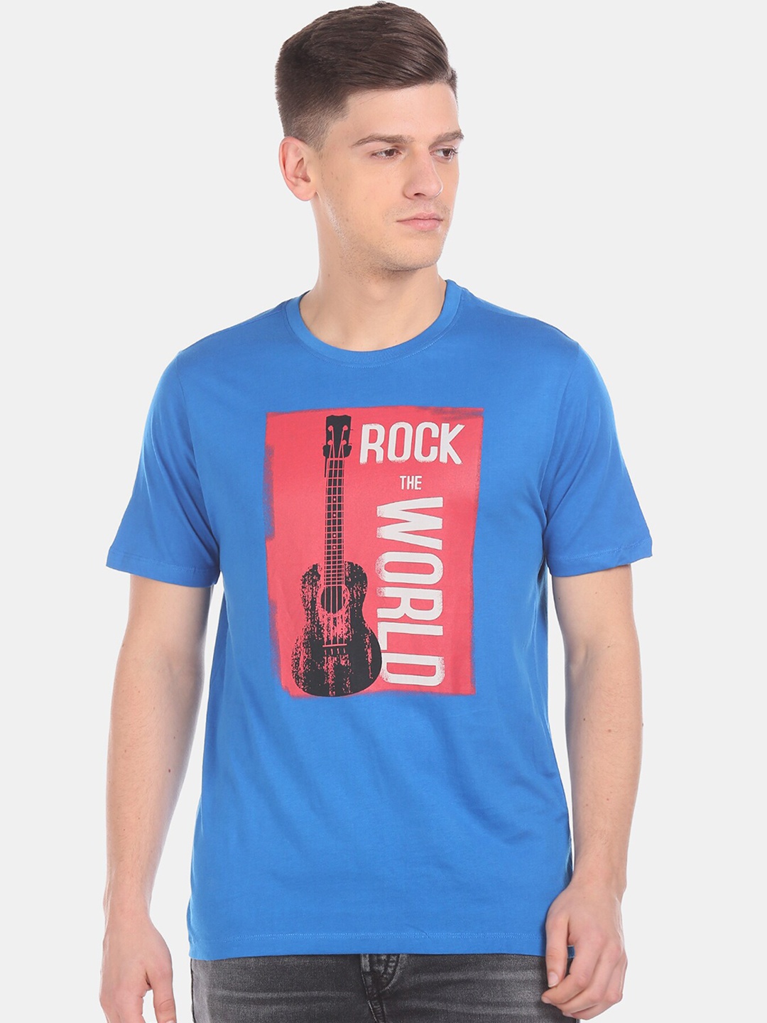 

Colt Men Blue Printed Round Neck T-shirt