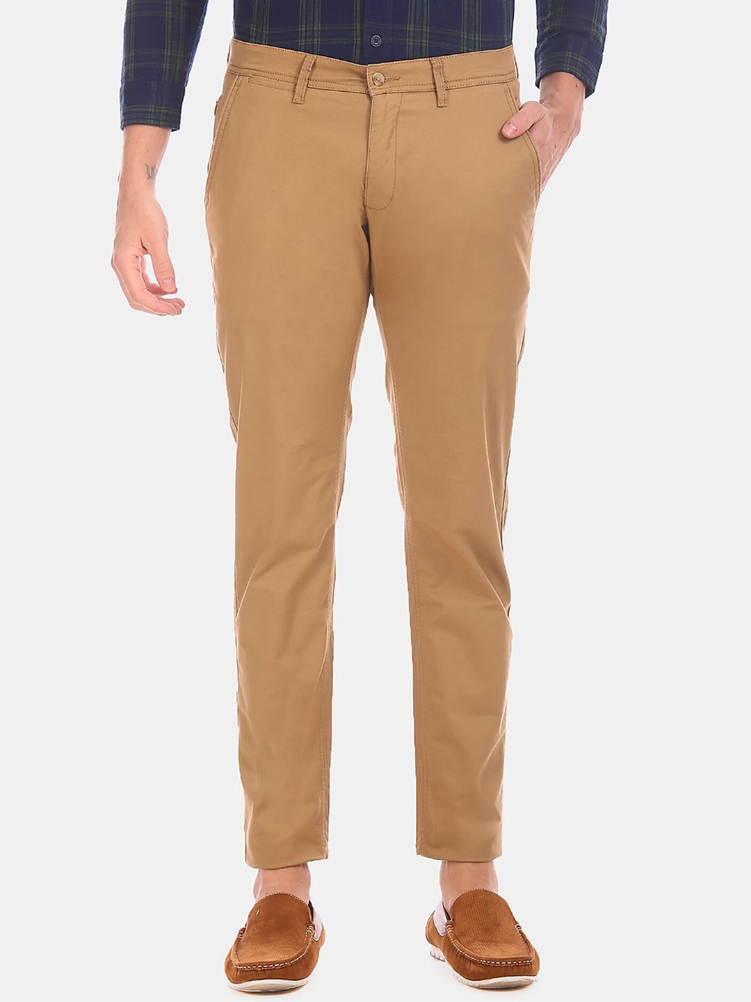 

Cherokee Men Khaki Slim Fit Solid Chinos
