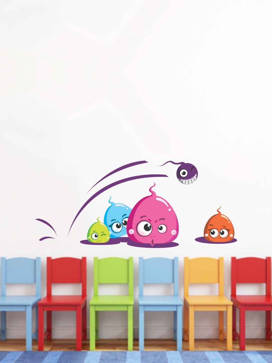 

rawpockets Multicolour Fish Printed Wall Stickers, Multi