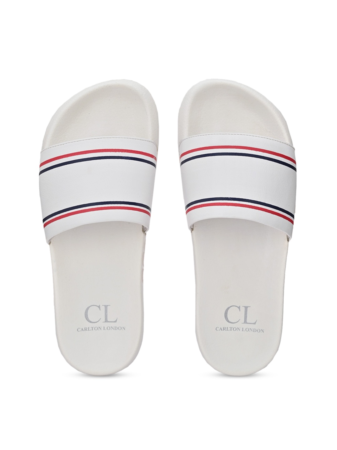 

Carlton London Men White, Red & Black Striped Sliders