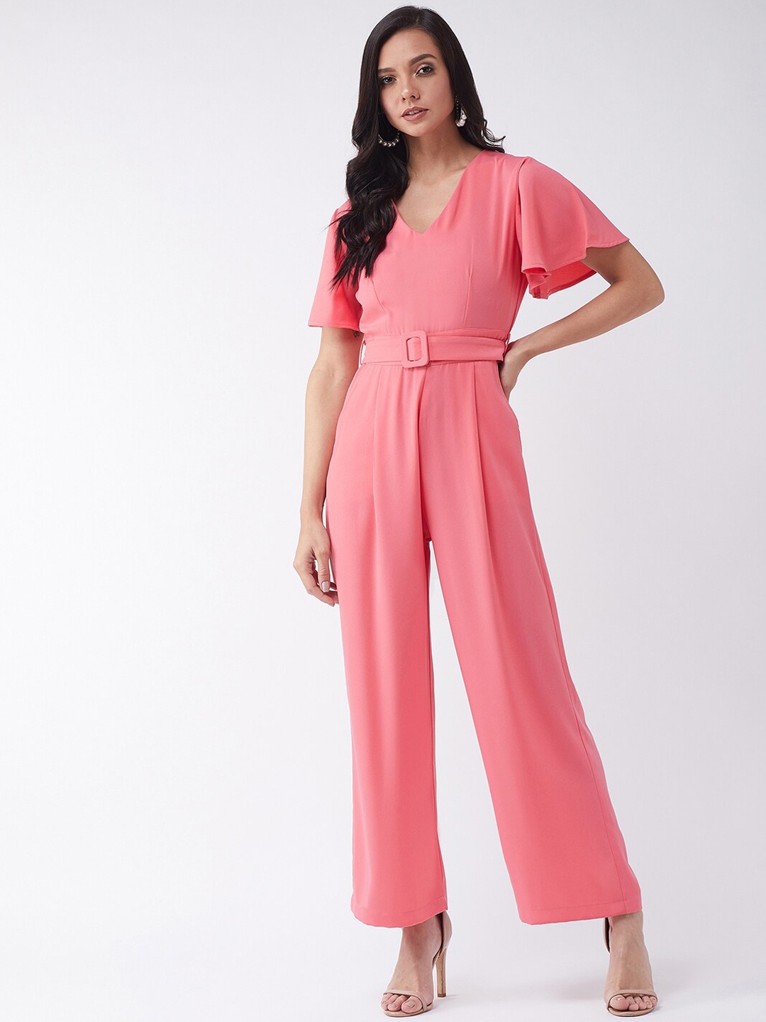 

MAGRE Women Pink Solid Basic Jumpsuit