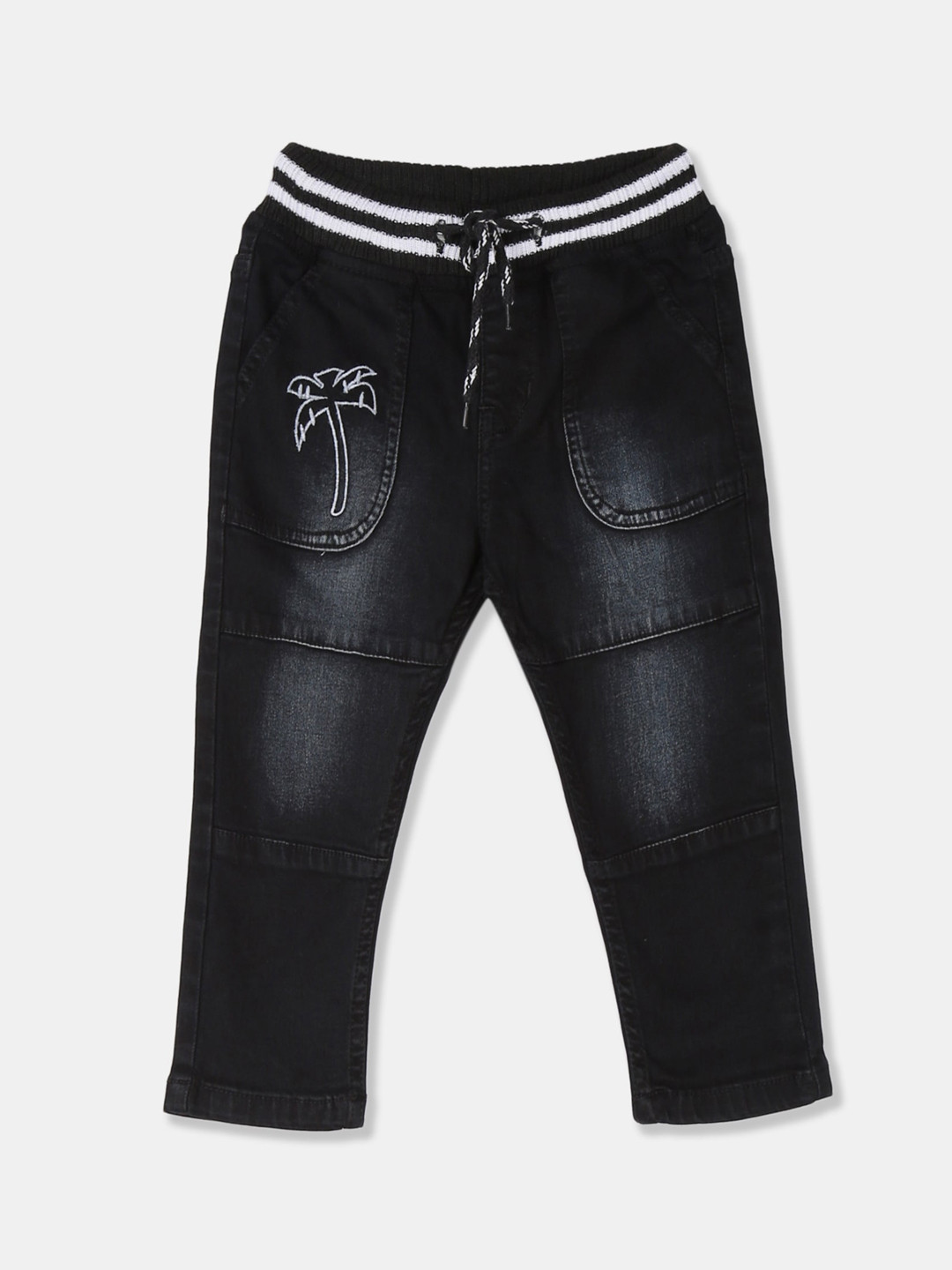 

Donuts Boys Black Regular Fit Mid-Rise Clean Look Jeans