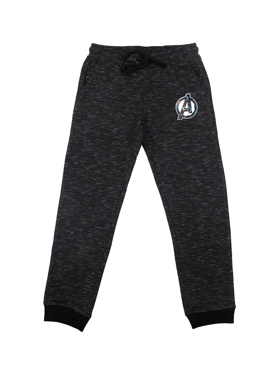

Marvel by Wear Your Mind Boys Black & White Solid Slim-Fit Joggers