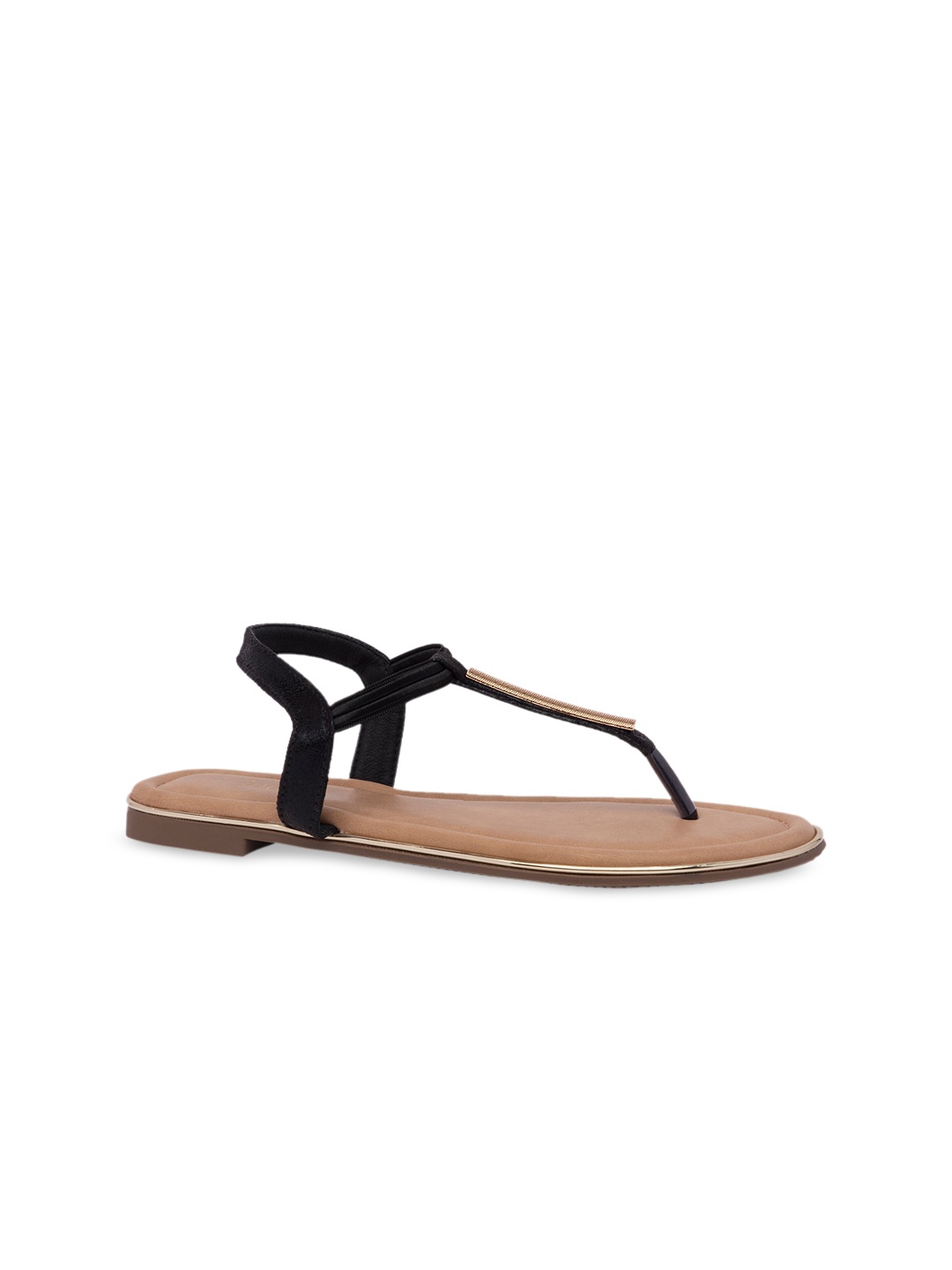 

Inc 5 Women Black Solid T-Strap Flats