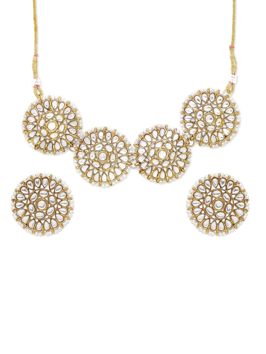 

Mahi White Gold-Plated Kundan Jewellery Set