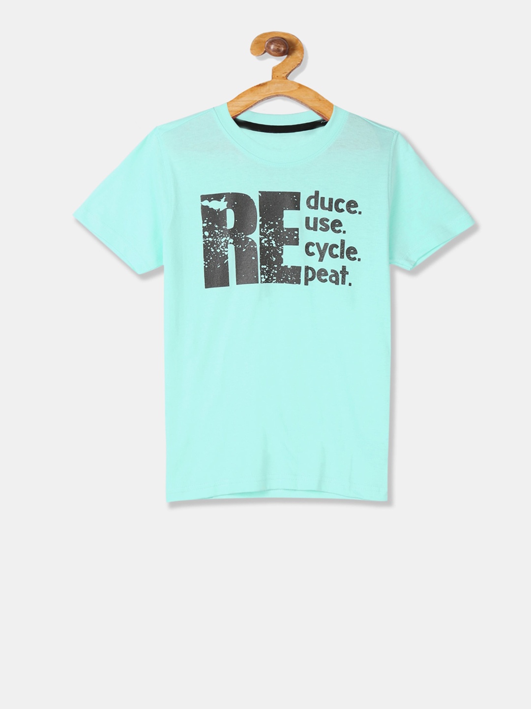 

Cherokee Boys Turquoise Blue Printed Round Neck T-shirt