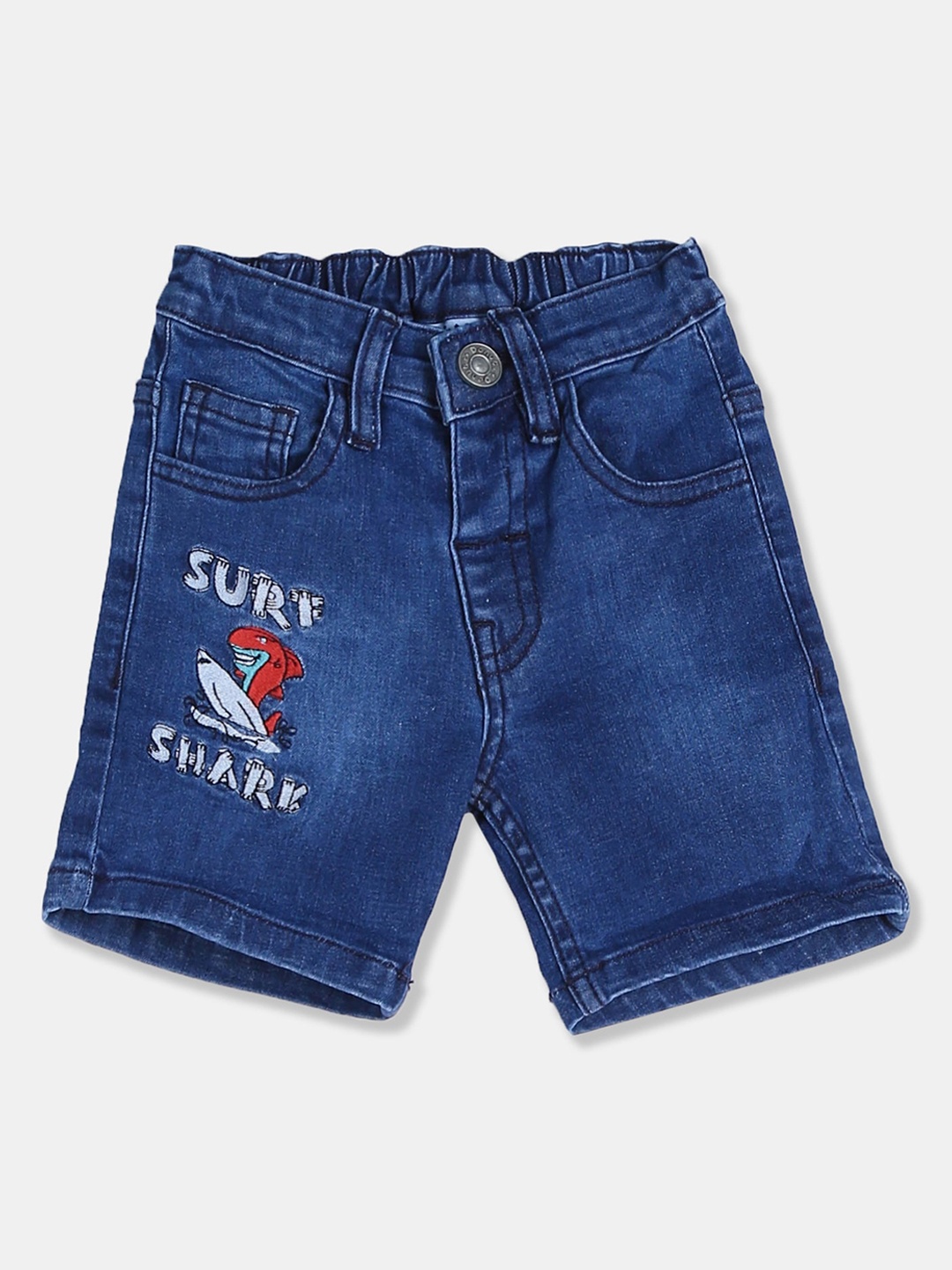 

Donuts Boys Blue Solid Regular Fit Denim Shorts