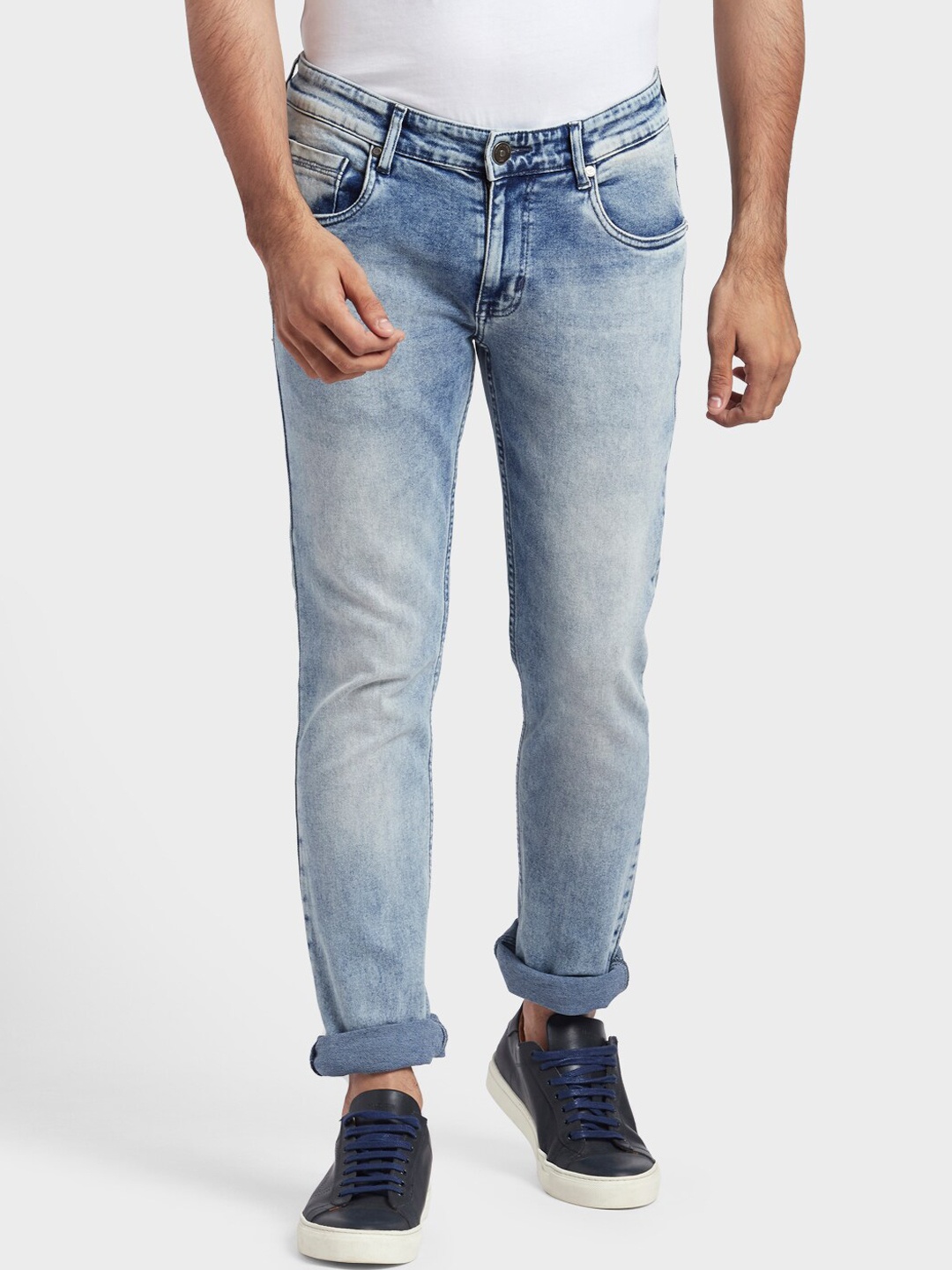 

ColorPlus Men Blue Tapered Fit Mid-Rise Clean Look Jeans
