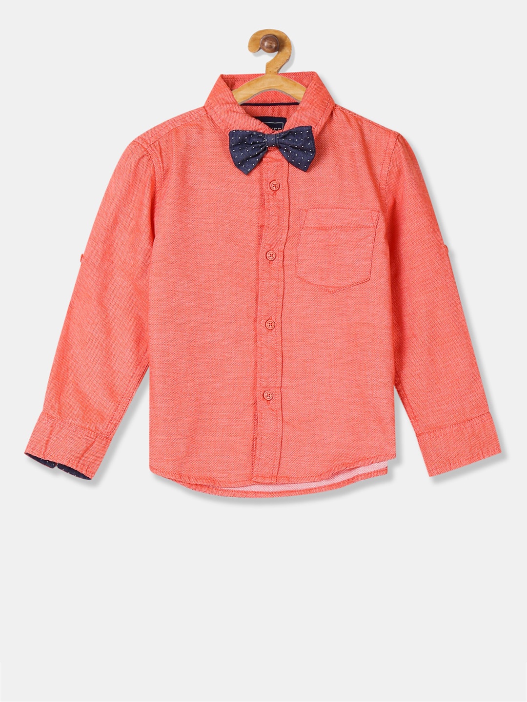 

Cherokee Boys Orange Regular Fit Solid Casual Shirt